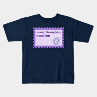 Many Thoughts, Head Full Postage Stamp Kids T-Shirt